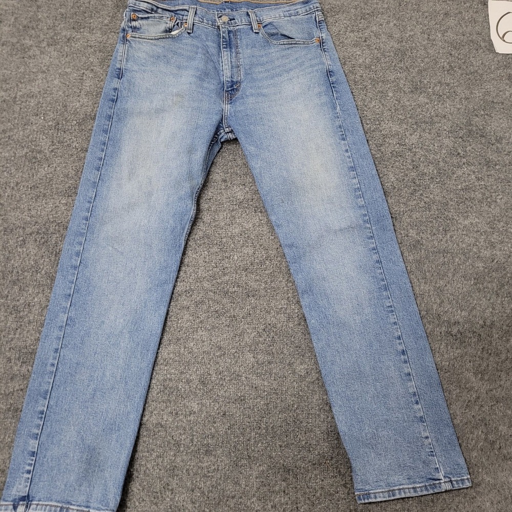 Levi's Jeans Mens Size 36 Light Blue 505 Regular Fit Straight Leg Denim Stain